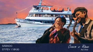  Happy Hour com m&uacute;sica ao vivo - Passeio de Barco em Porto Alegre